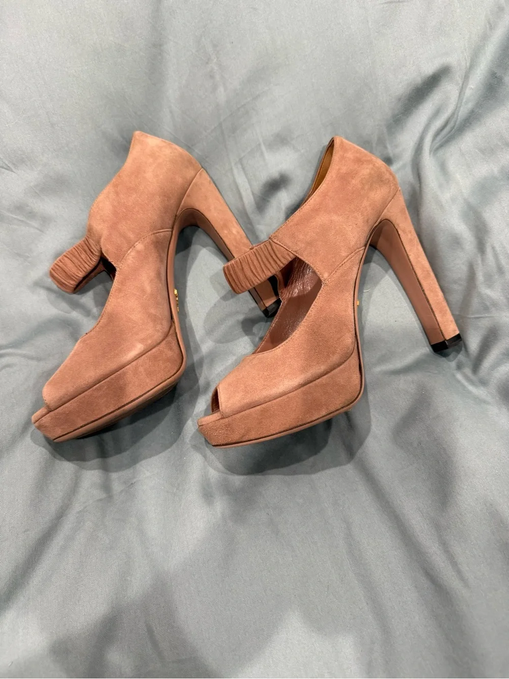 Mauve Prada Peep Toe - Picture 5 of 7